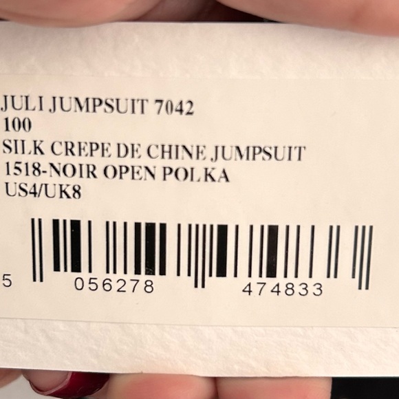 NWT Silk Saloni Polka dot jumpsuit 100% Silk - Picture 6 of 7